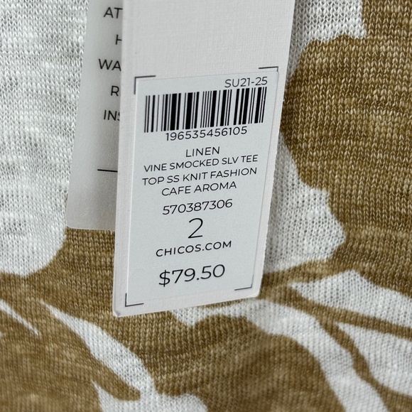 NWT J Crew Women Short Sleeve Linen Knit Tee Shirt Sz L Tan Breathable Beachy - Picture 4 of 10